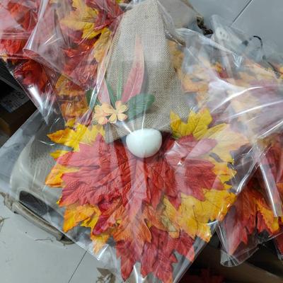 2026 Dwarf Wreath Dwarf Hat Door Decoration New Year Front Door Decoration Maple Leaf Harvest Festival