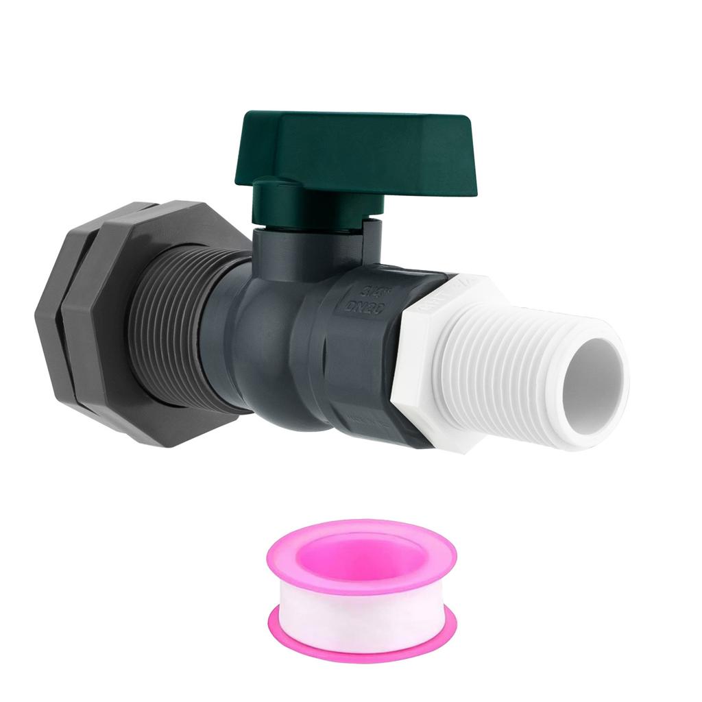 Rain Barrel Spigot Kit With 3/4 Inch PVC Ball Valves Adapters For Water Tank Garden Irrigation Accessories