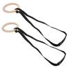 1 Pair Wooden Gymnastic Rings with Adjustable Buckle Straps 330lbs Capacity Pull Up Exercise Rings for Home Gym Workout
