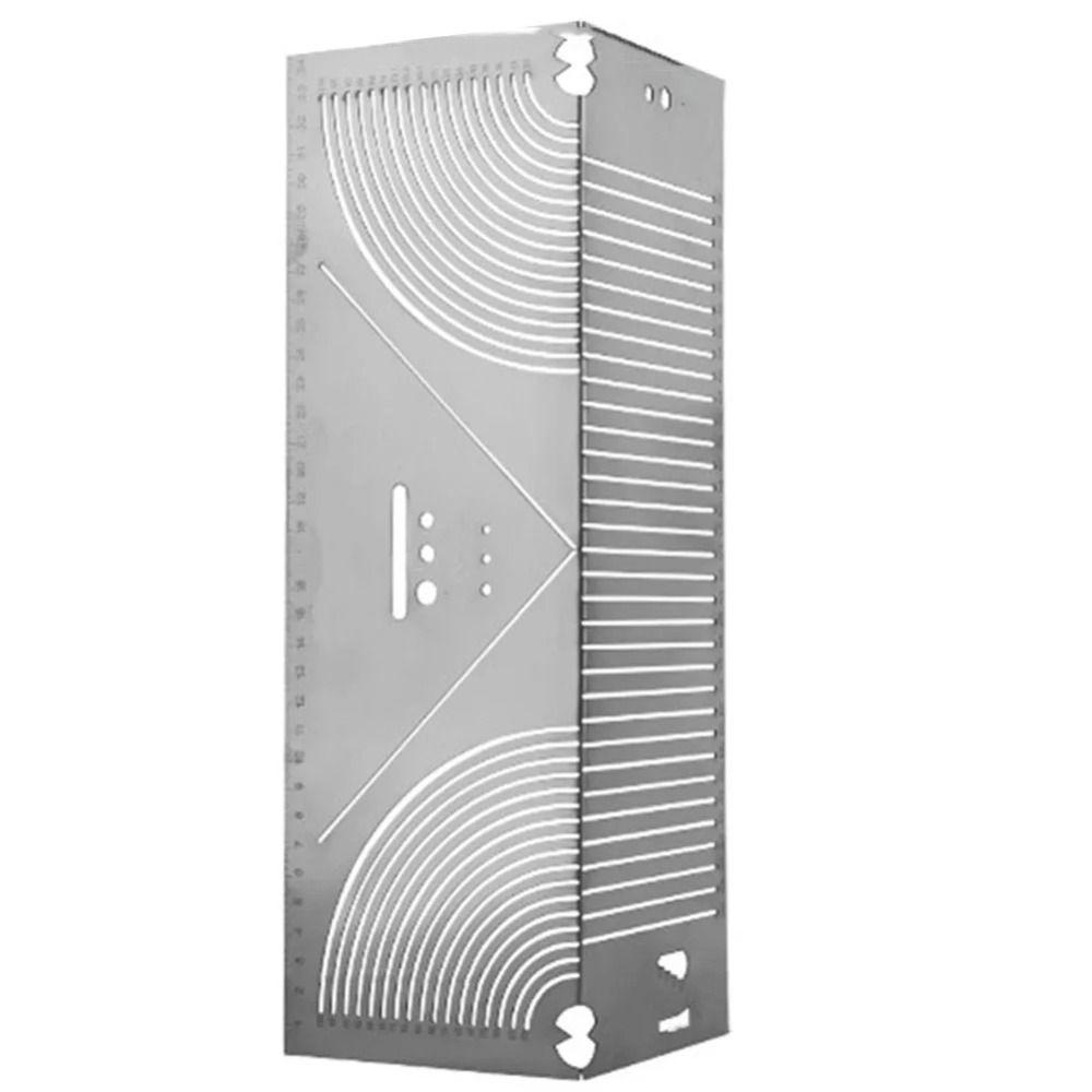 Stainless Steel Angle Arc Marking Tool Multifunction Four-sided Ruler Measuring Tools