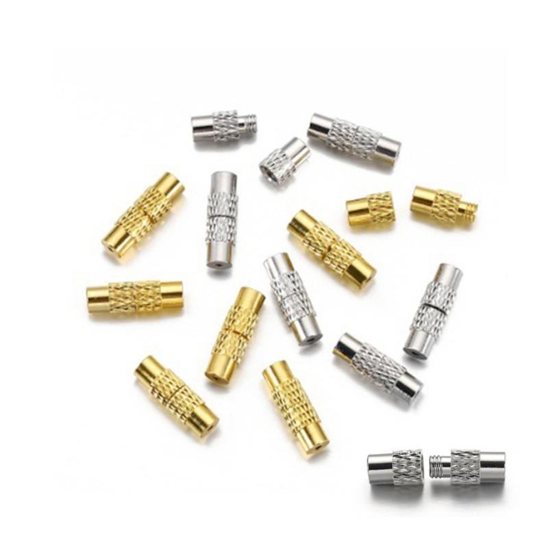 20PCS PortableJewelry Making Brass Cord End Brass Screw Clasps Jewelry End Tips for Bracelet Necklace Making Accessories