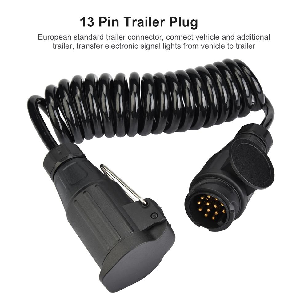 13 Pin Trailer Plug Wiring Spring Cable Connector Adapter for Trailer Caravan