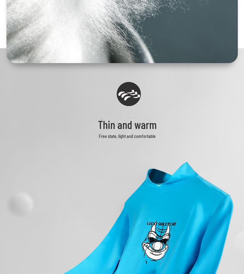 Men's Lightweight Cotton Turtleneck Base Layer, Breathable Long Sleeve for Young Men
