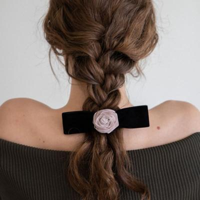MERRYMOTIVE Rose Velvet Ribbon Hairpin (2colors)