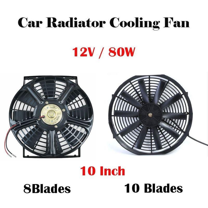 Universeller 12V Kühlerlüfter ABS 10 Zoll Kondensatorlüfter 80W 8/10 Lamellen Schwerlastlüfter Kühlerkühlung