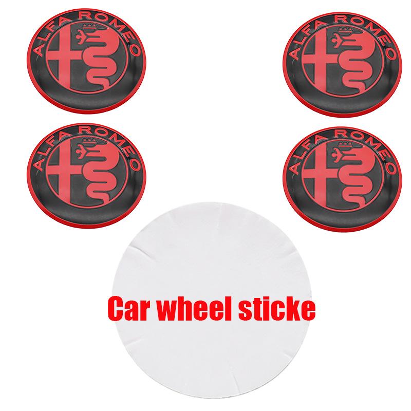 EHJPY1 4pcs 56mm 60mm 65mm alfa romeo 3D Car emblem Wheel Center Hub auto Rim refit dust-proof badge covers sticker styling accessories