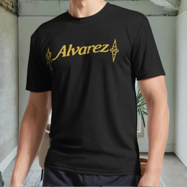 New Alvarez guitar Active Logo Men s Black T shirt Funny Size S to 5XL 2XL