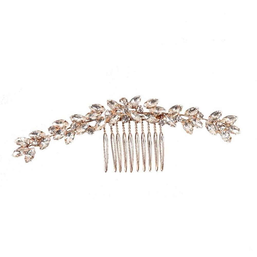 Geometric Toothed Insert Comb Silver Hair Clip Sweet Rhinestone Hairpin  Daily