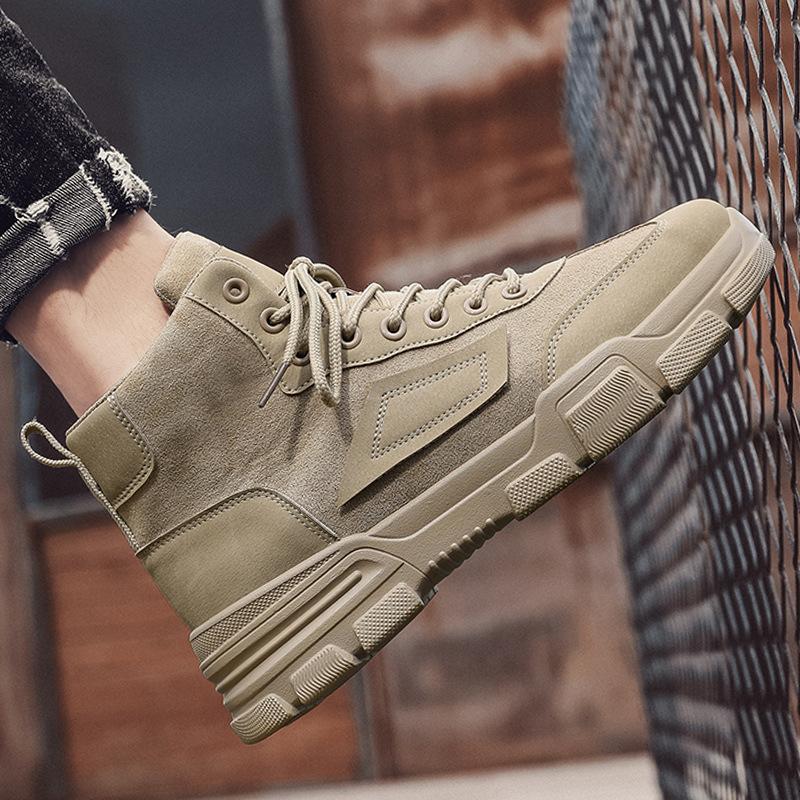 New Boots Men Work Shoes Lace Up Ankle Boots Men Fashion Platform Shoes Comfortable Men Casual Boots Classic Male Sneakers