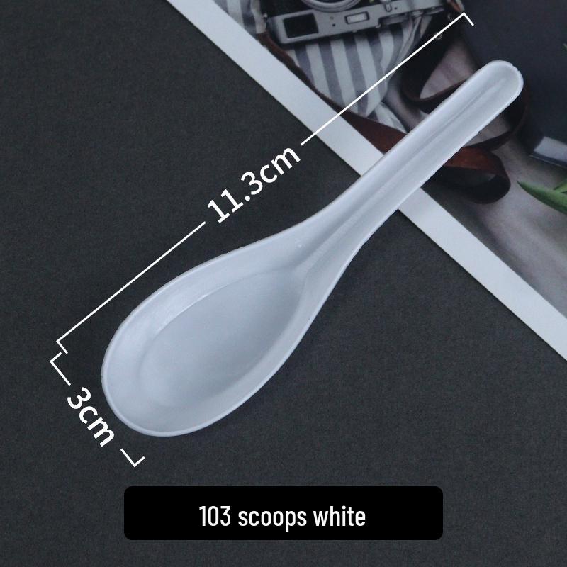 Individually Wrapped Thickened Plastic Disposable Soup & Dessert Spoon