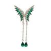 Micro Heavy Industry Wings Earrings Super Immortal Temperament Elegant Celebrity Square Face Skinny Long Water Drop Fringed Feather Earrings