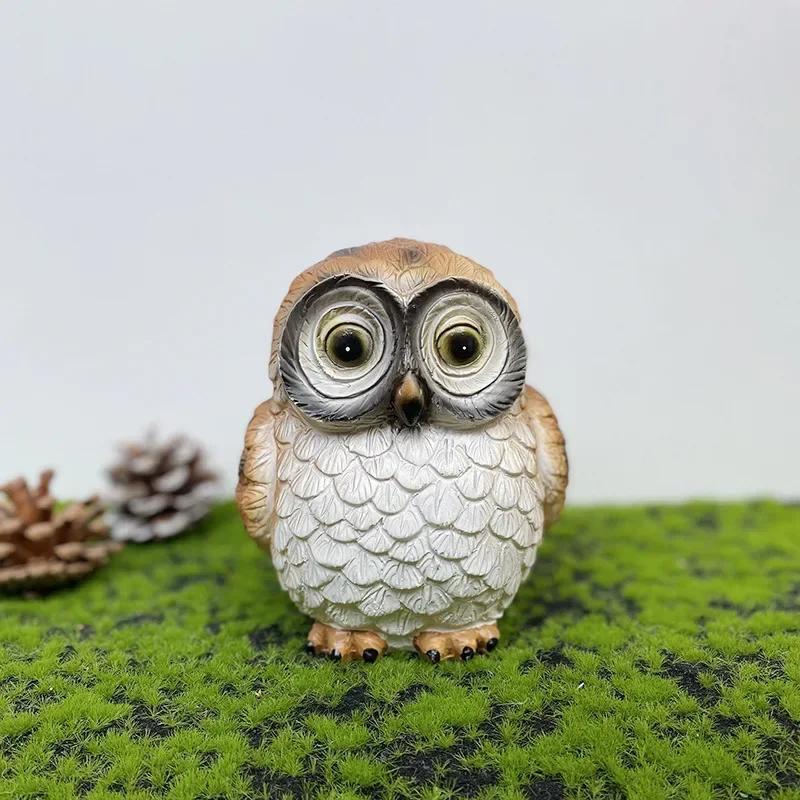 

Solar Garden Lamp Owl Night Lights Outdoor Waterproof Courtyard Balcony Garden Lawn Landscape Decor LED Solar Powered Light коричневий