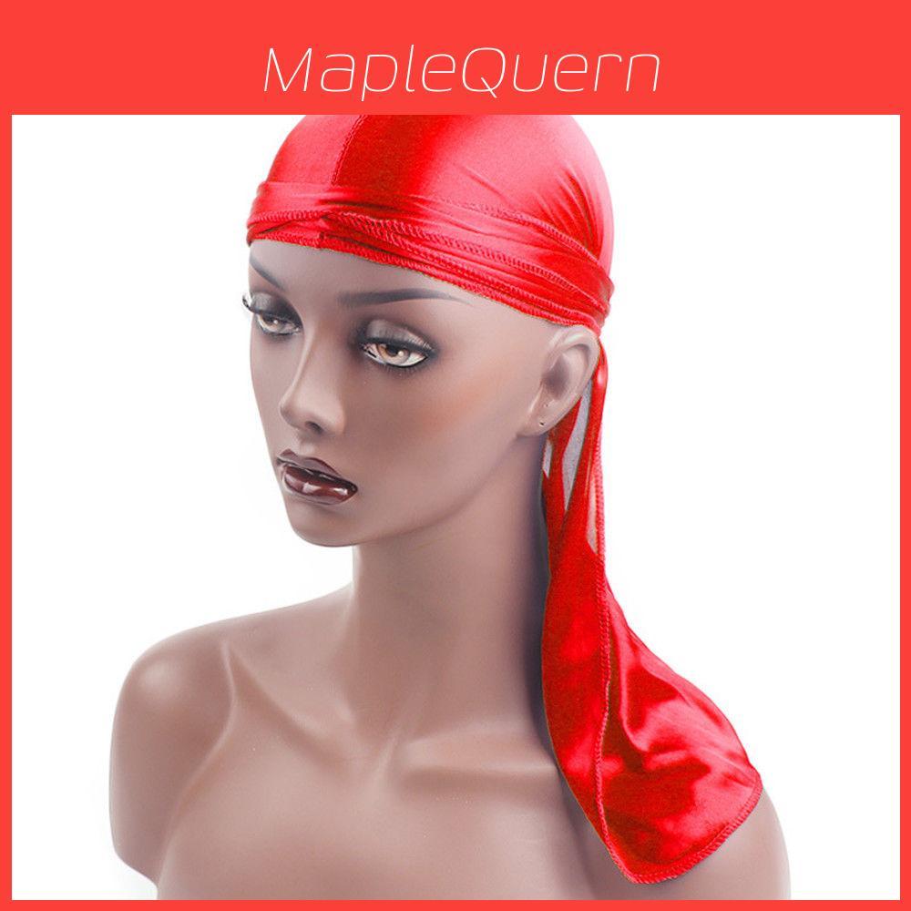 Durag Color Solido di Lusso Copricapo Cappello da Pirata Cappello Unisex con Finitura Liscia in Seta