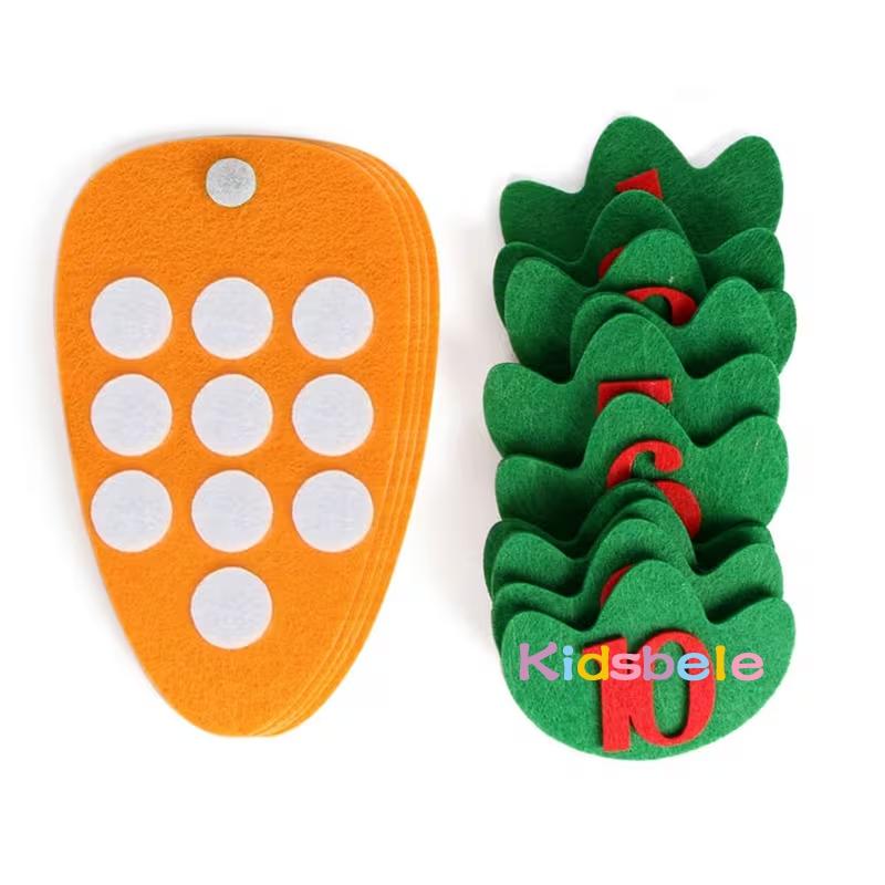 Children Diy 1-10 Number Montessori Digital Carrot Cartoon Math Teaching Aid Number Cognitive Kindergarten Activity Material Toy