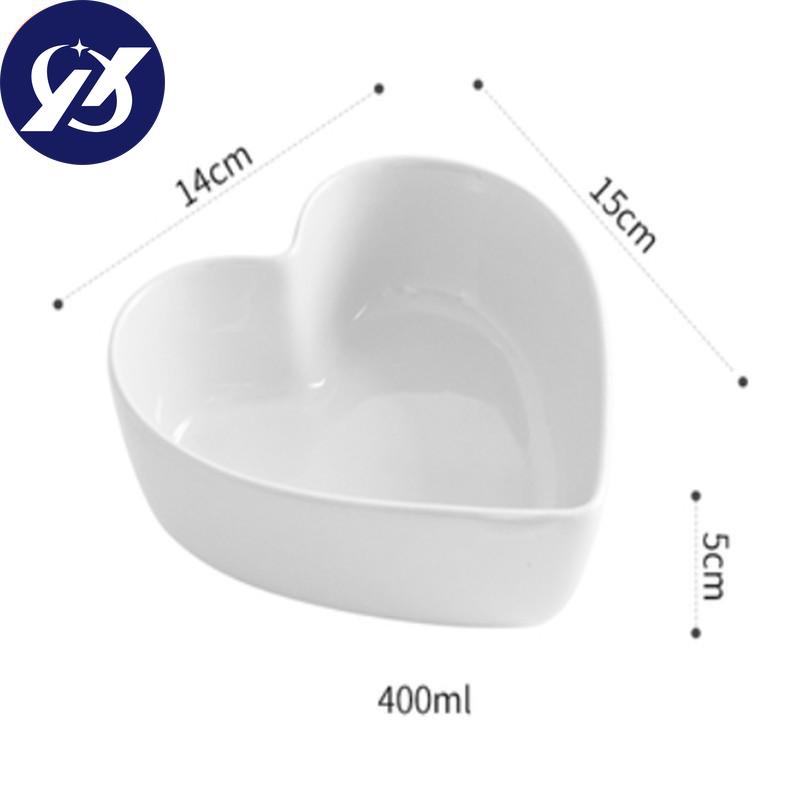 Heart-shaped Bowl Ceramic Steamed Egg Plate Dessert Salad Bowl Oven Baking Dinnerware