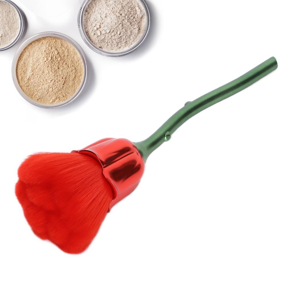 Soft Manicure Cleaning Brush Rose Flower Powder Removal Brush Beauty Care Brush Salon Beauty Use красный