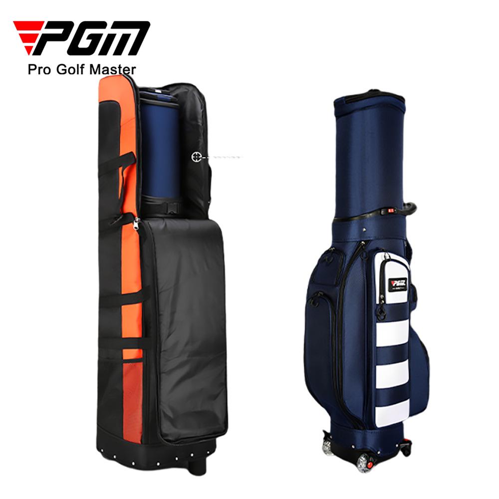 PGM Foldable Golf Travel Bag with Wheels for Men and Women - Airplane Checked Club Carrier Set