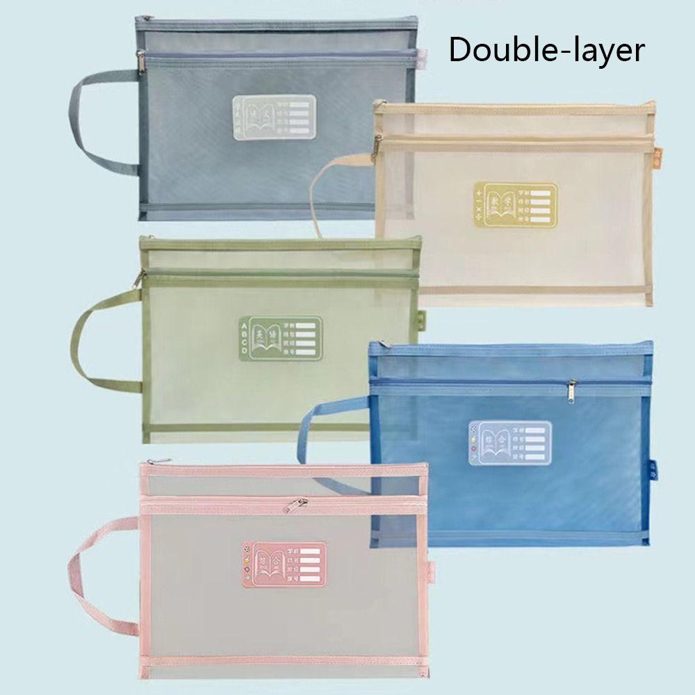 Large Capacity A4 File Folder Mesh File Organizer Thickened Classification Folder