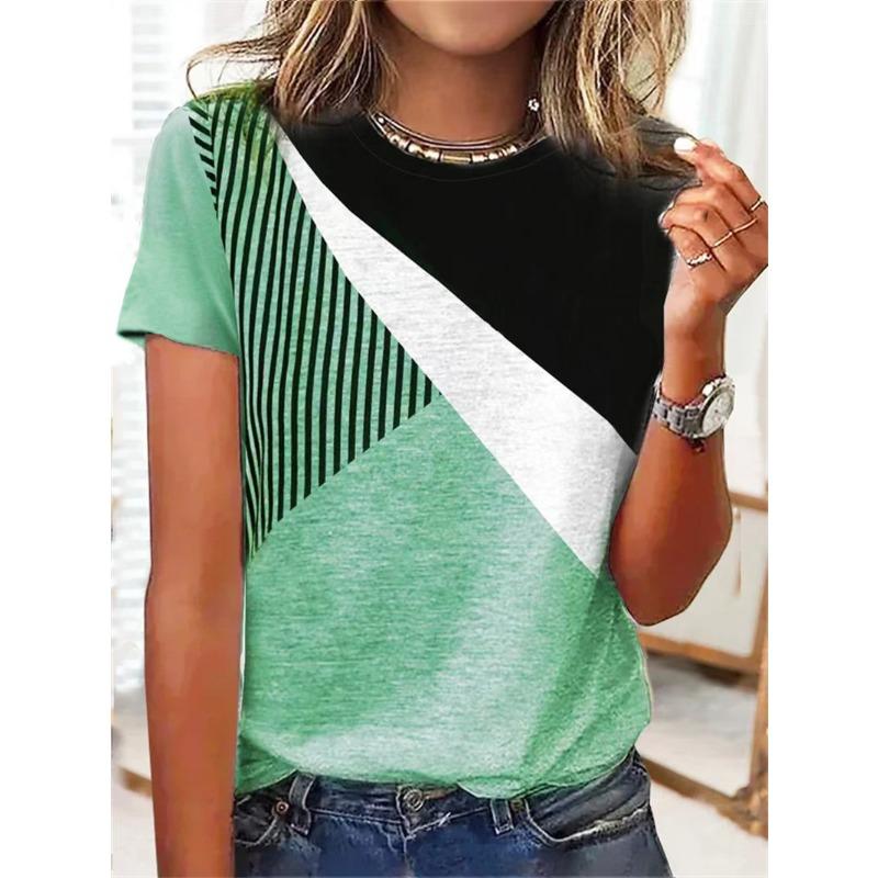 BITCED Kadın Moda Günlük Kısa Kollu O Yaka Bluz ve Gömlekler