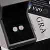 Full Moissanite D Color  Women's Men Hip-hop Earrings 925 Silver Screw Ear Stud High Quality Fine Jewelry for Women  Gift