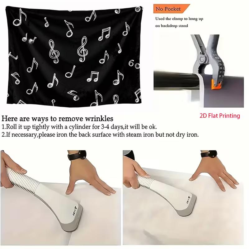 Chalk Drawn Music Notes Backdrop Blackboard Treble Clef Studio Background