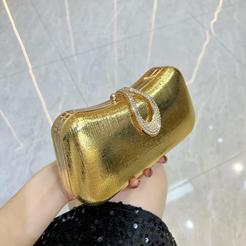 Hand-held Designer Bag, Fashionable Evening Bag, Bag with Rhinestones, Crossbody Bag with Chain Strap