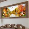 5d Diamonds Are Painted Allover, Bringing In A Continuous Flow of Wealth. The New Style of Brick and Stone Cross-stitch Shows A Large Living Room View