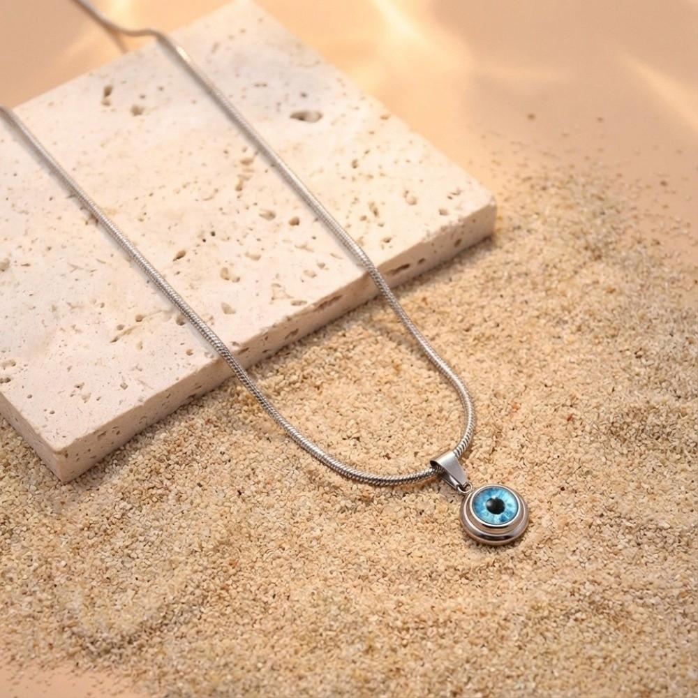 Wasserdichte Augen Halskette Titan Dämonenauge Ohrringe Blaue Augen Choker Kette Glücksschmuck