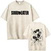 Washed Vintage Anime Soul Eater Maka Albarn Soul Evans Graphic Tshirt Mens Retro Manga T Shirts Men Cotton Oversized Tshirts