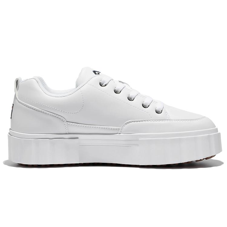 Fila Niedrige High-Top-Skateschuhe mit dicker Sohle Unisex Weiße Koreanische Version 'Weiß Rot Schwarz' 1TM01563E_100