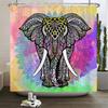 India Elephant Shower Curtains Colorful Mandala Bohemian Bathroom Curtain Waterproof Polyester Fabric Bathtub Screen With Hooks