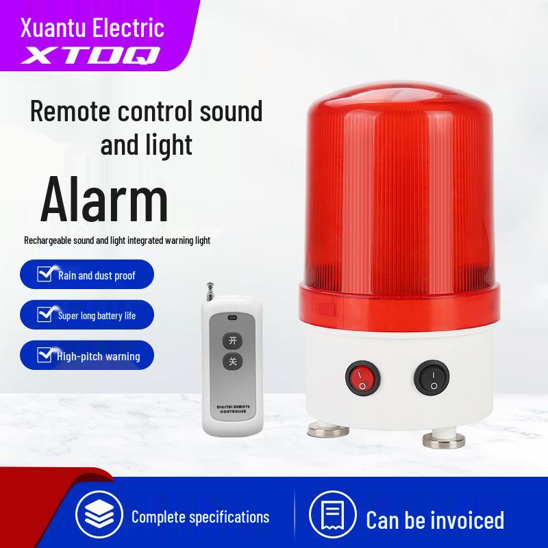 Remote-Controlled Multifunctional Charging Alarm with Rotating Translucent Strobe and Sound