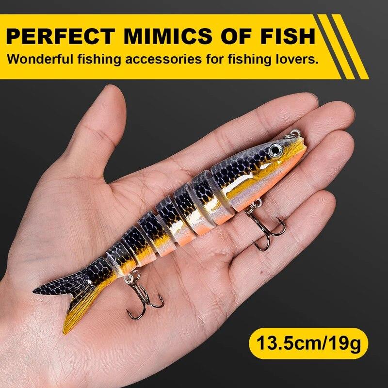 3PCS/Box Multi Jointed Fishing Lure 13.5cm/19g Slow Sinking Bionic 8 Segmented Bait Wobble Tackle Saltwater Bass Trout Pesca
