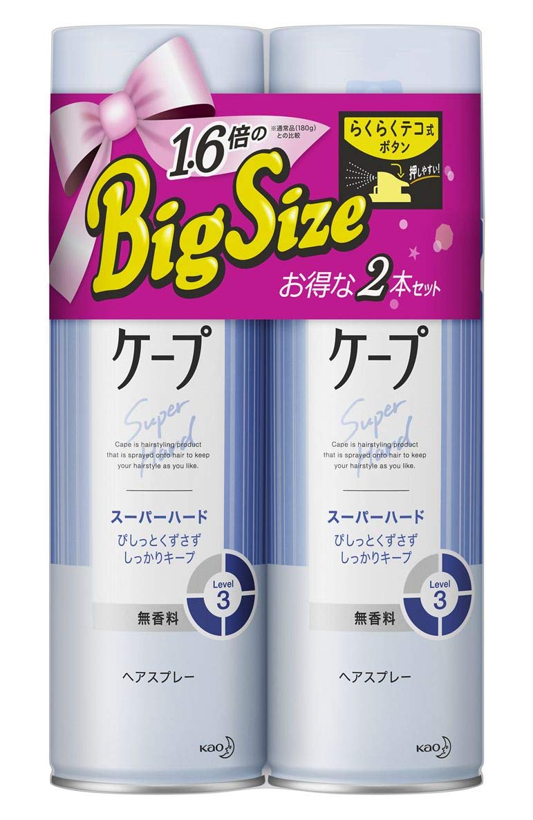 

Лак для волос Cape Super Strong без запаха Экстра большой 300 г x 2 упаковки [Оптовая покупка]