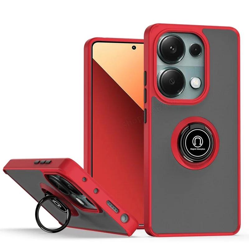 Magnetic Matte Ring Holder Case for Redmi Xiaomi 14T 12T Note 12 13 Ultra  Pro Plus 14 13C 14C X6 4 5G  Deluxe Shockproof Cover