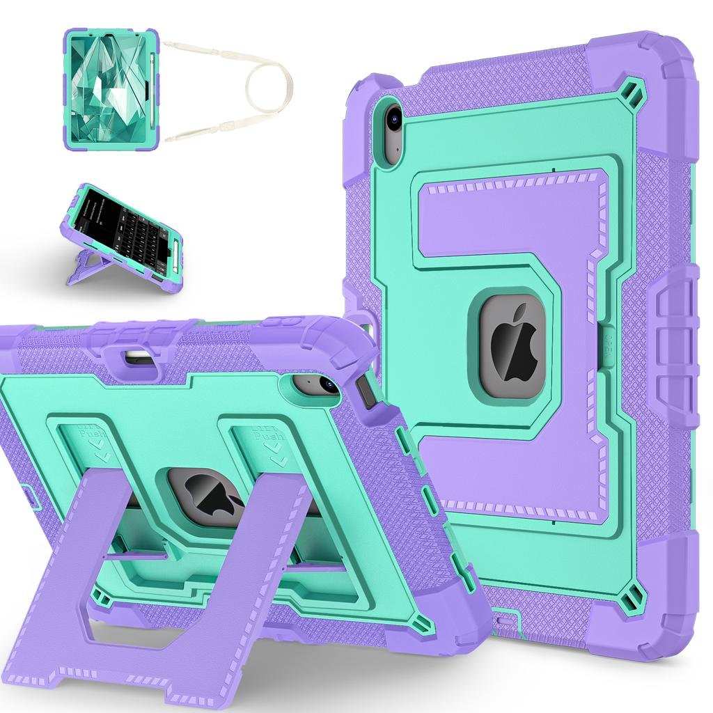 Larger Stand Case Universal for IPad Air 11 2025 M3 2024 M2 Air 4 5 10.9" 3-Layers Protection Hybrid Cover with Shoulder Strap
