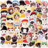 59 Cartoon Cat Wearing Hat Doodle Stickers Personalized Decorative Guitar Notebook Suitcase DIY Waterproof