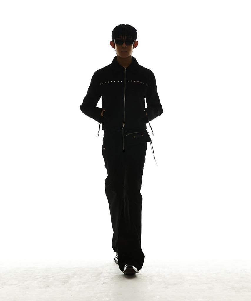 MORE THAN BLACK Rivet Pouch Pants
