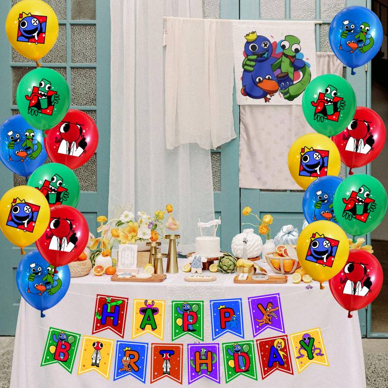 Rainbow Theme Friends Birthday Party Supplies Balloon Banner Cake Decor Toppers