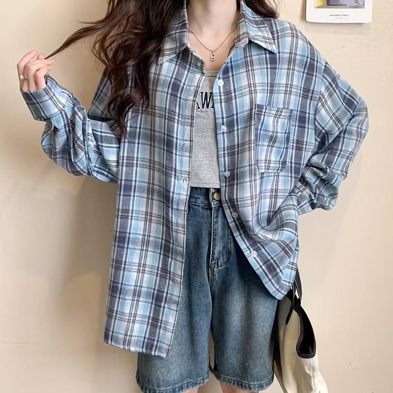 La Chapelle Women's Casual Plaid Shirt Jacket