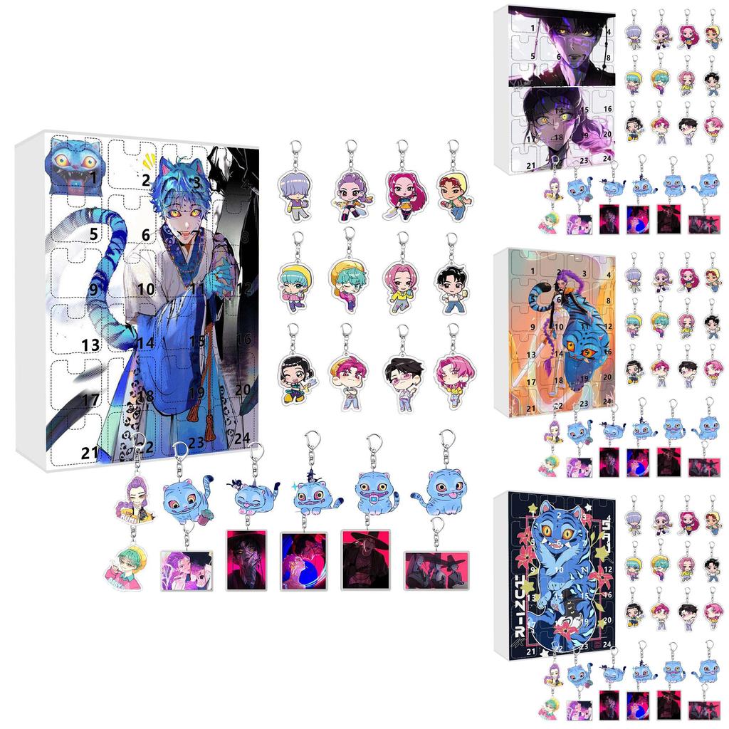 Kpop Demon Hunters Christmas Advent Calendar With Acrylic Charms And Keyring For Celebrations