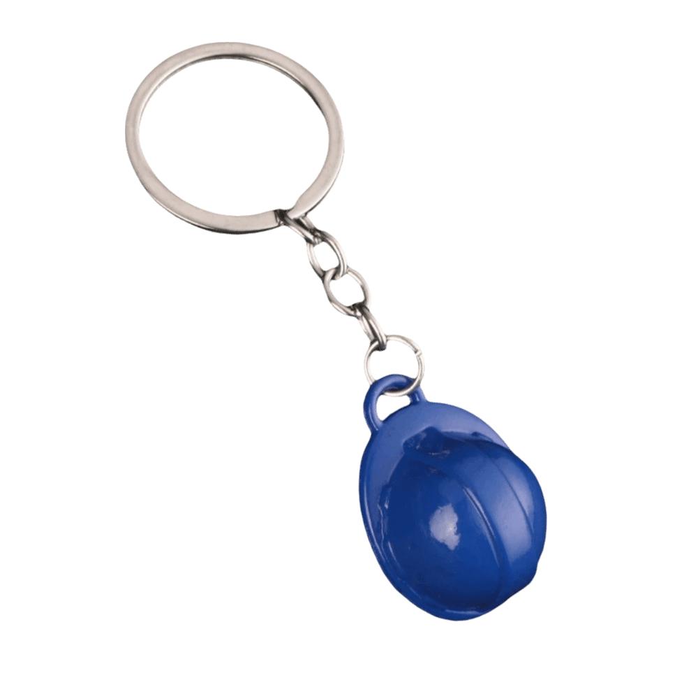 

Creative Hard Hat Pendant Funny Bag Hanging Best Wishes Safety Helmet Keychain Key Decor синий