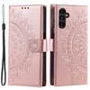For Samsung Galaxy S24+ Case Mandala Flower Wallet Phone Cover with Strap