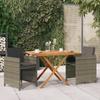 Day and Night - Day and Night 3-piece Garden Dining Set with Gray Cushions