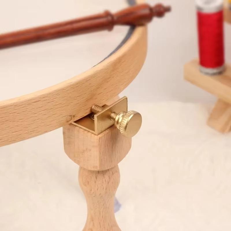 Einzelner Stickrahmen-Ständer aus Buchenholz mit PVC-Basis, 15,3 cm Bastelständer für Tisch-Sticken