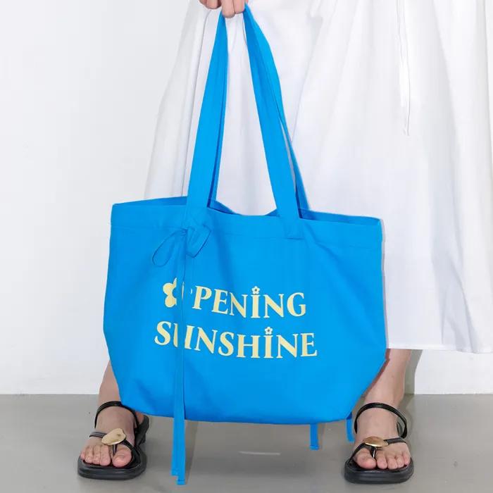 Heart Pocket Big Eco Bag Blue
