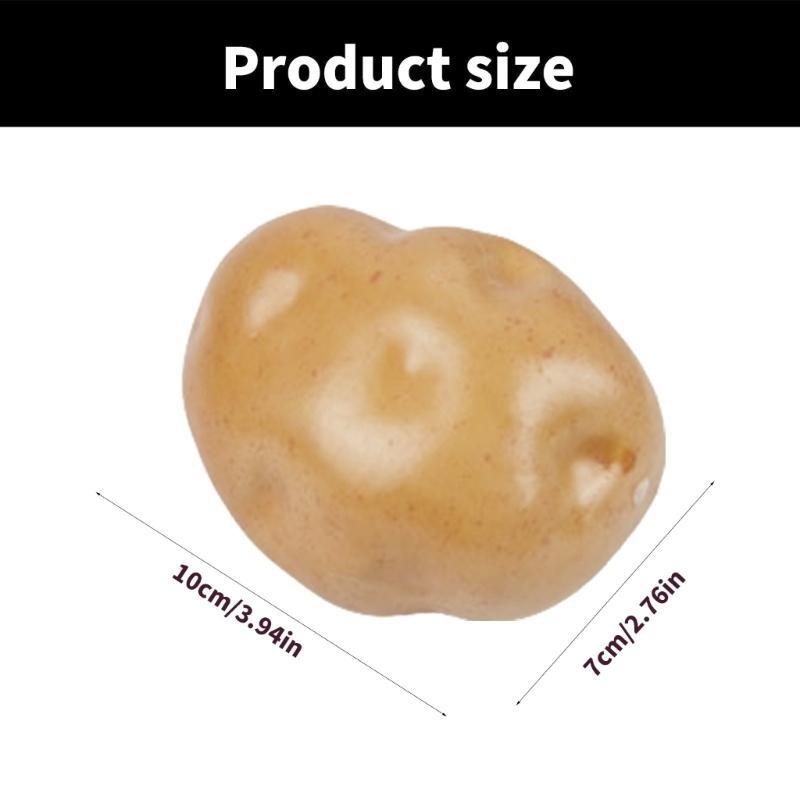 4PCS Decorative Artificial Potato Models Restaurant Photography Props Foam Texture for Photography and Teaching Tool