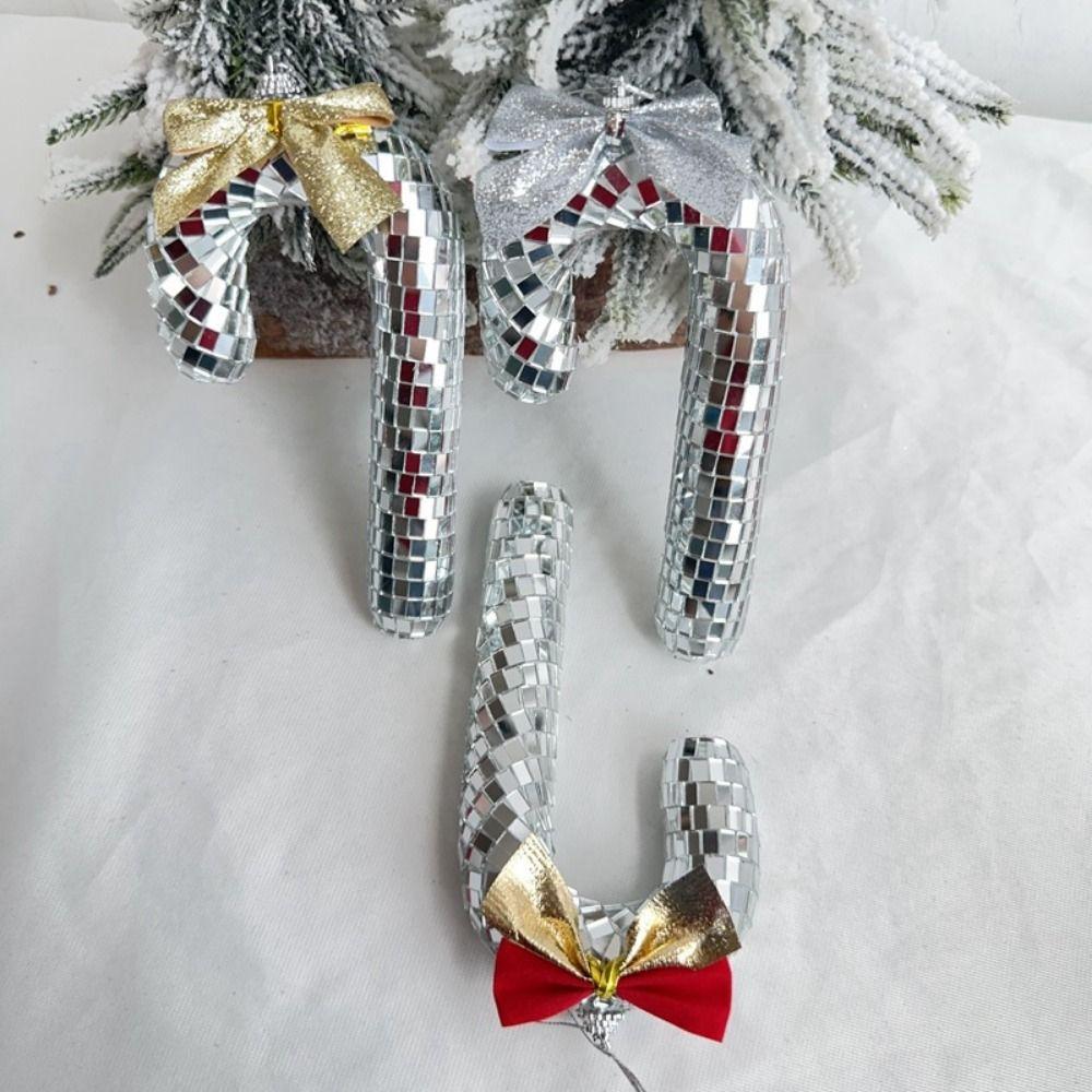 Exquisite Disco Crutch Ornaments Mini Silver Snowman Glass Mirror  Party Supplies