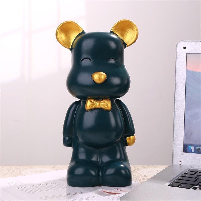 Cartoon Bear Piggy Bank: Creative Modern Ceramic Ornament for Living Room