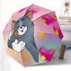 Tom und Jerry Automatisches Öffnen/Schließen Regenschirm Faltschirm, Tragbar Kompakt Perfektes Geschenk für Geburtstag, Weihnachten0809177